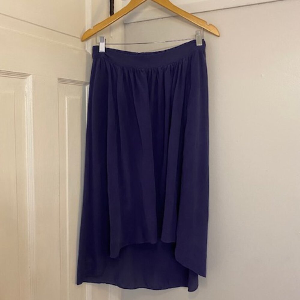 Wilfred 100% Silk Purple Skirt High Low Midi waist 28inch Size XXS